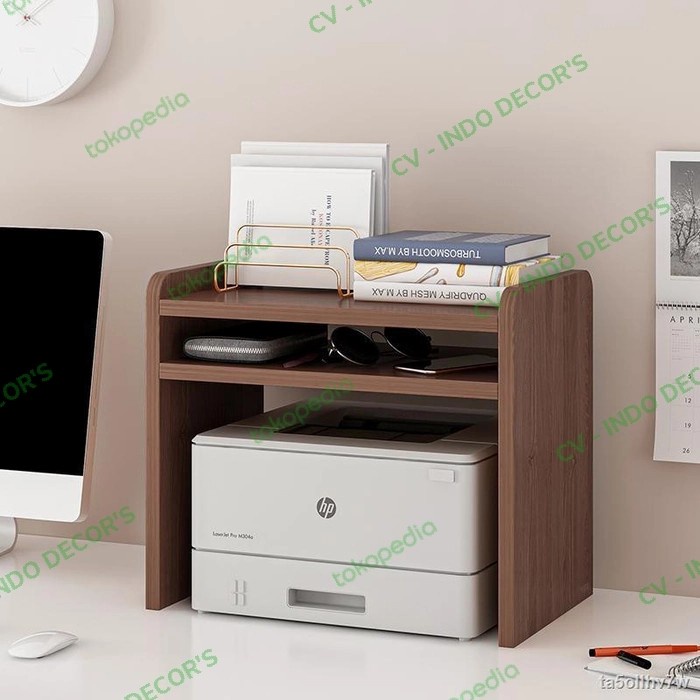 Tempat Printer Dan Laci Penyimpanan Kertas Rak Meja Kantor Minimalis - Natural