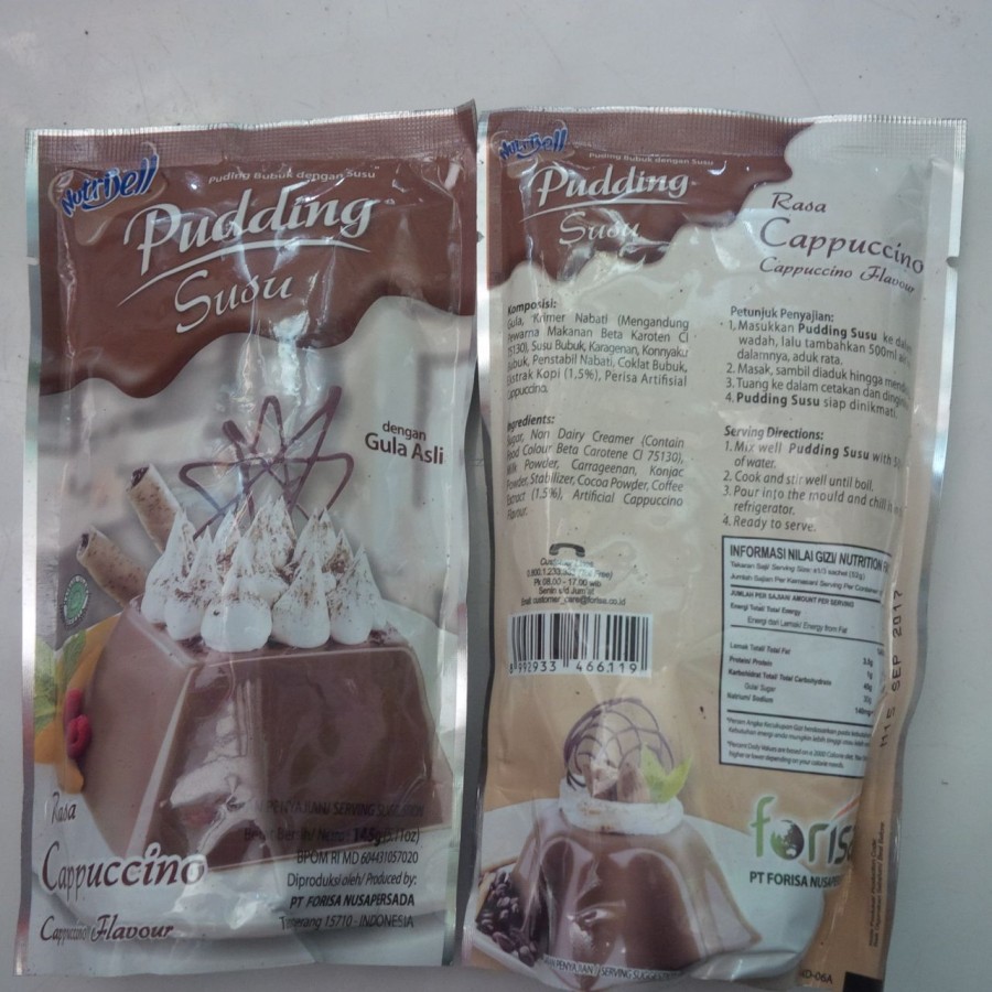 

puding susu capuccino kopi nutrijel makanan instant premiks
