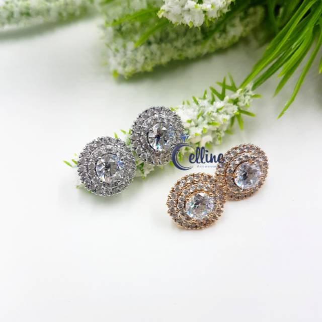 Anting microdiamond lapis emas high quality,anting kristal swaroski,anting simple | ANTING XP
