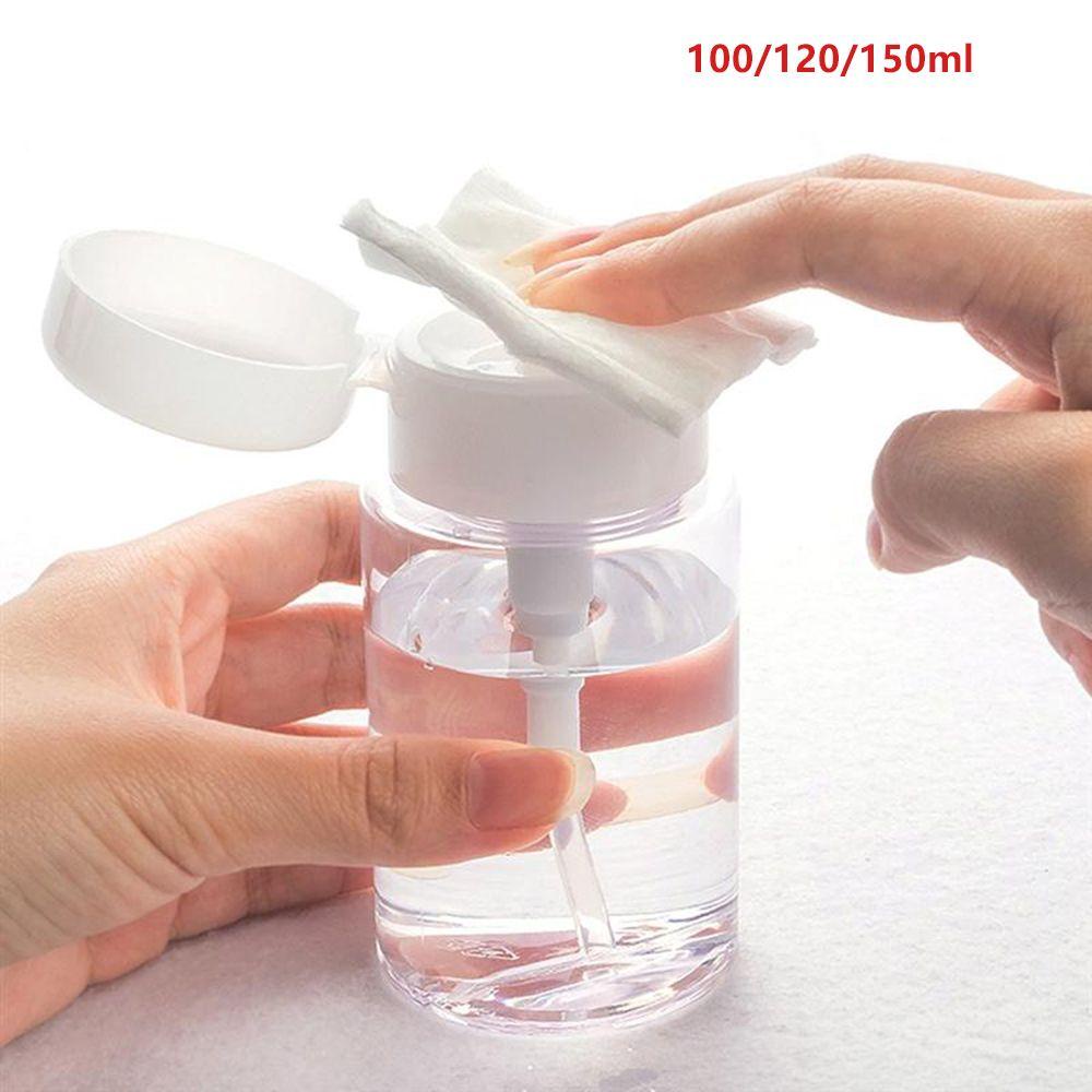 Rebuy Botol Dispenser Pump Kosong100 /120/150ml Alat Manicure Plastik Isi Ulang Toner Wajah Lockable Makeup Remover Bottle