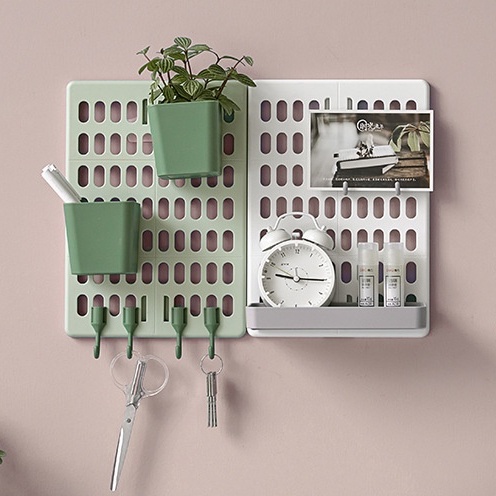 YHOME Rak Dinding Tempel Minimalis Organizer/Rak Dinding Kombinasi Organiser/Rak Gantung Peralatan Dapur Tanpa Paku/Wall Shelf Board Household Kitchen Storage/Rak Stationery Tempel Y098-3