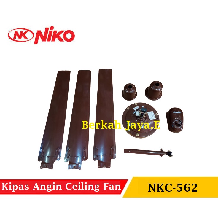 Kipas Angin Niko NKC-562 Coklat Ceiling Fan Besi Original 5 Kecepatan-Original