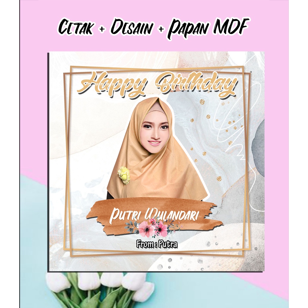 CETAK FOTO KADO WISUDA-KADO ULTAH BINGKAI KAYU PAPAN MDF