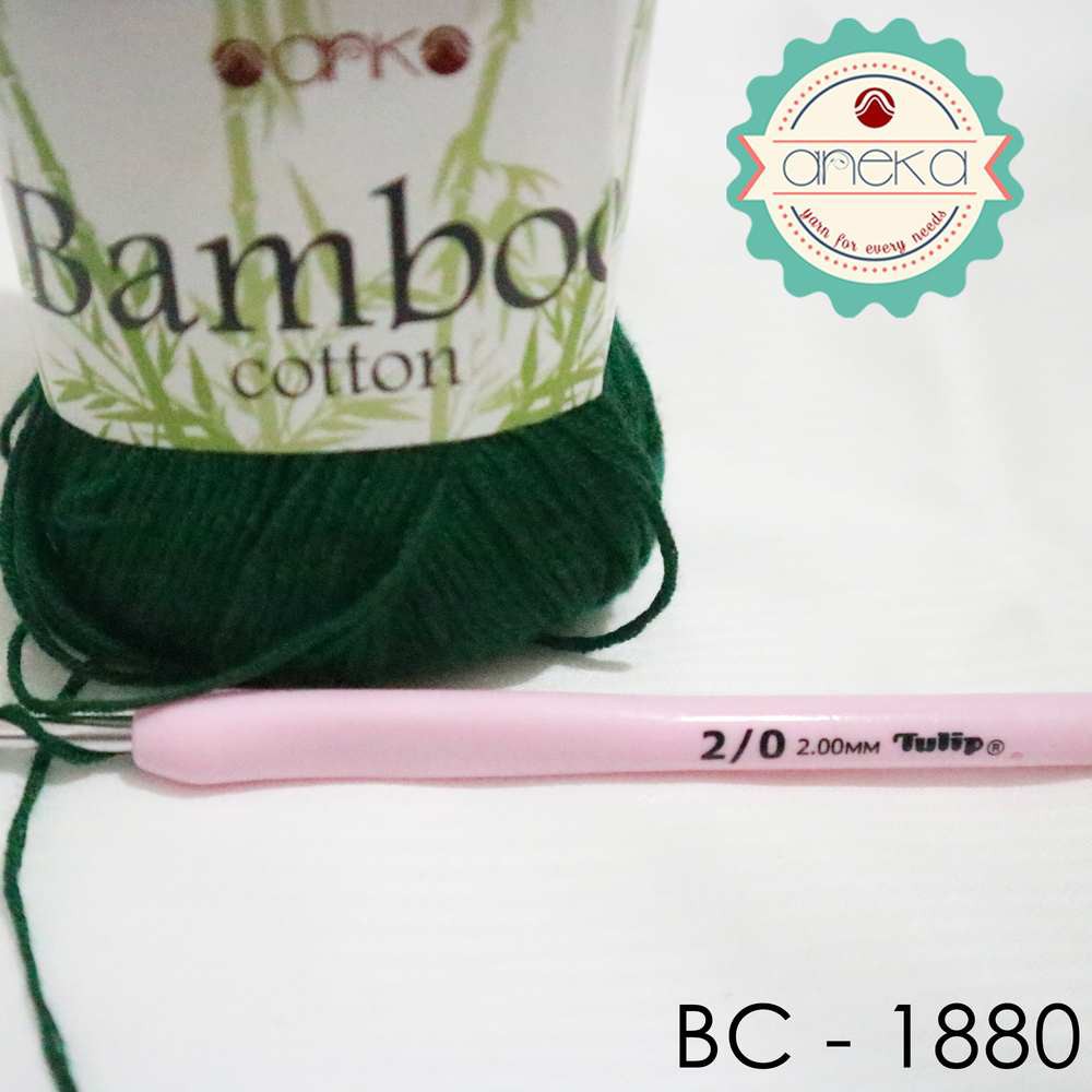 Benang Rajut Katun Bambu / Bamboo Cotton Yarn 3 - 1880 Hijau Botol