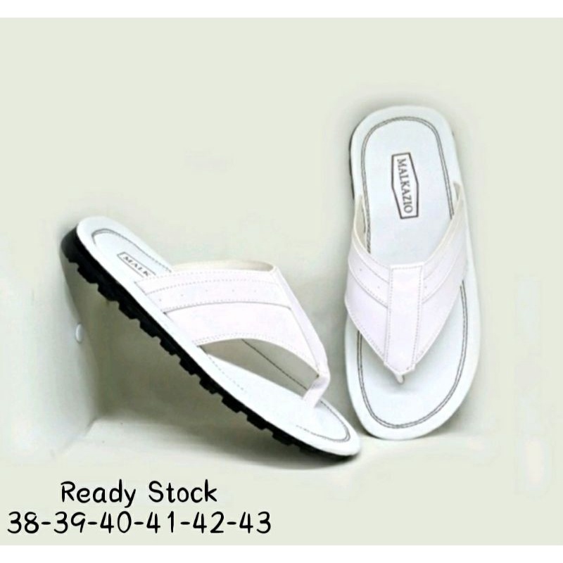 Sandal Jepit Pria Dewasa Murah / Sendal Bapak Kulit Putih White Elegant 38-43 Best seller, 41