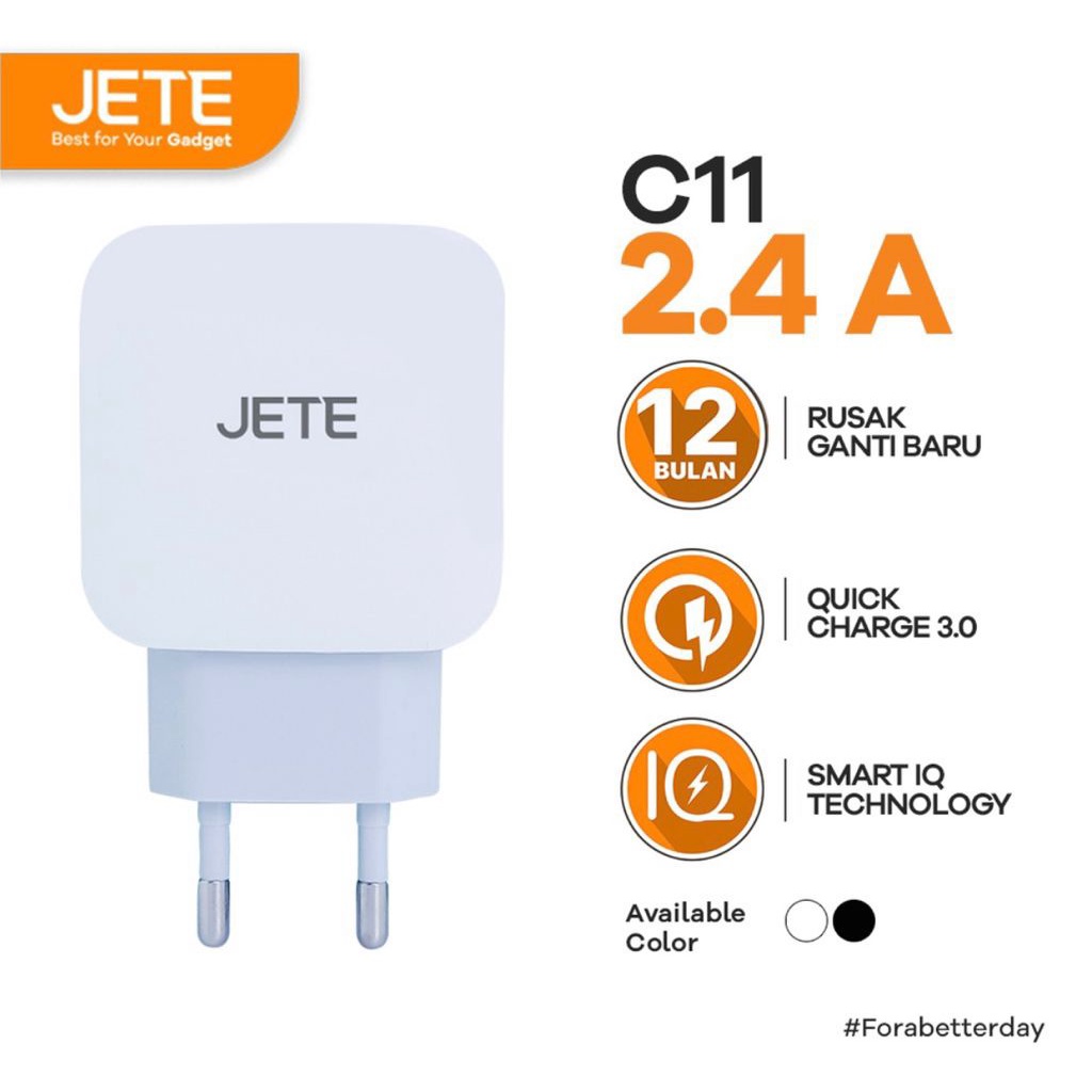 CHARGER FAST CHARGING JETE C11 SERIES MICRO TYPE C TIPE C QUALCOMM 3.0 ORIGINAL