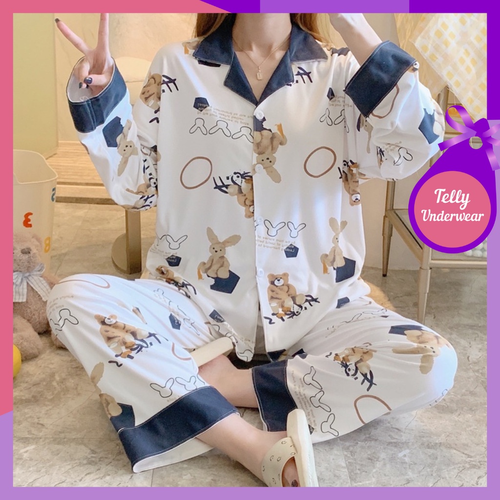 TELLY ➡️ 323 Piyama Wanita import  Baju Tidur wanita muslimah Setelan Pajamas Babydoll