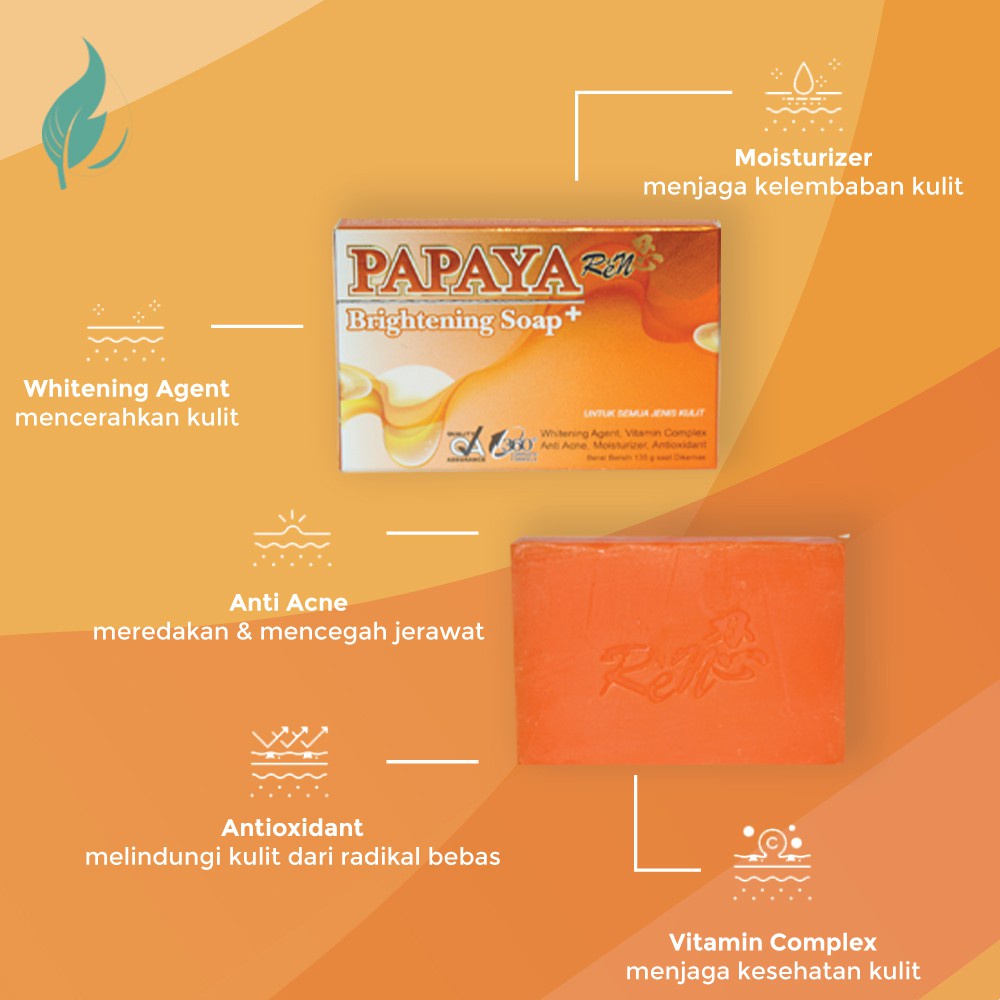 REN Papaya Brightening Soap Sabun Pencerah Pemutih Wajah