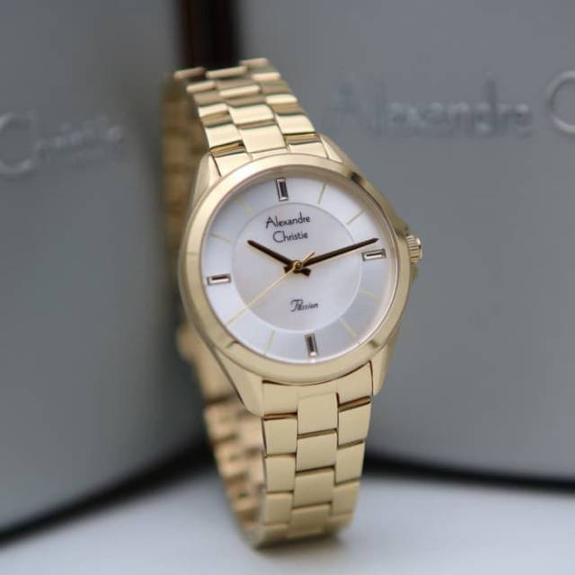 JAM TANGAN CEWEK / WANITA ALEXANDRE CHRISTIE AC 2816 GOLD