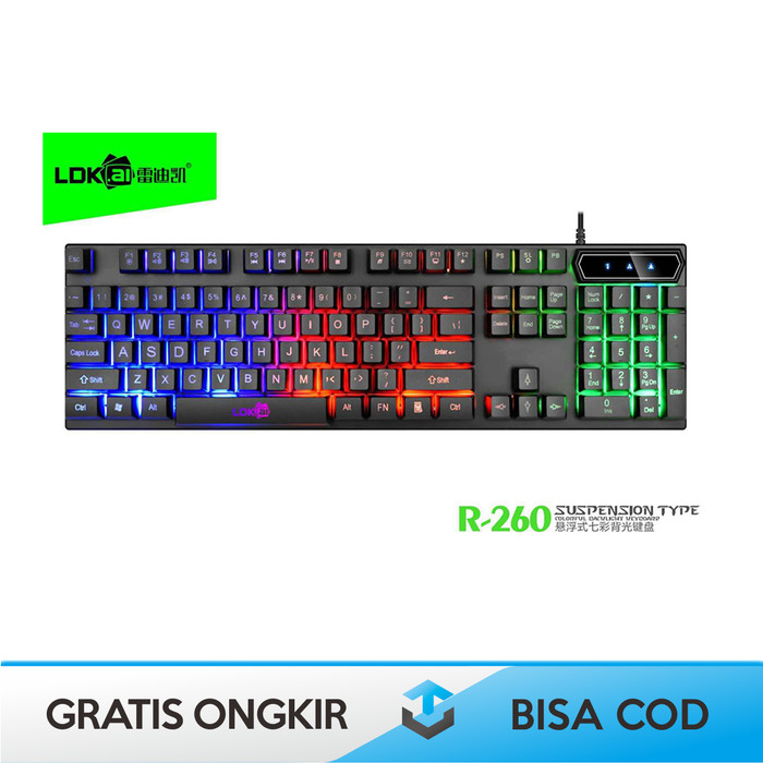 KEYBOARD GAMING MECHANICAL LDKAI R260 ORIGINAL RGB LED BISA HP MURAH