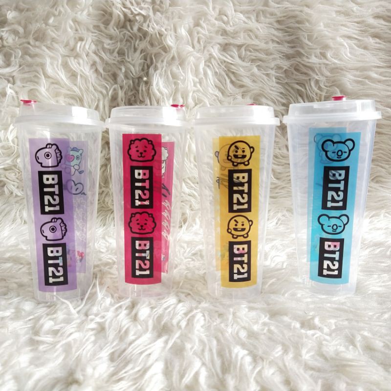 [ WAJIB TAMBAH KARDUS &amp;  BUBBLEWRAP ] Reusable Cup Bt21 ready stok