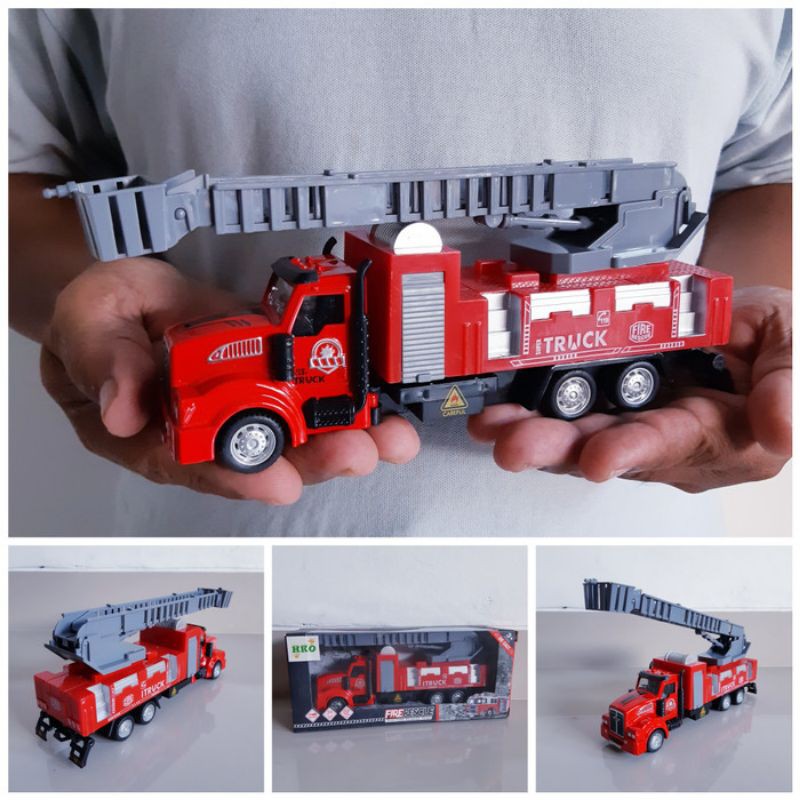 Diecast Truck Pemadam Kebakaran Alloy - Mainan Miniatur Mobil Truk