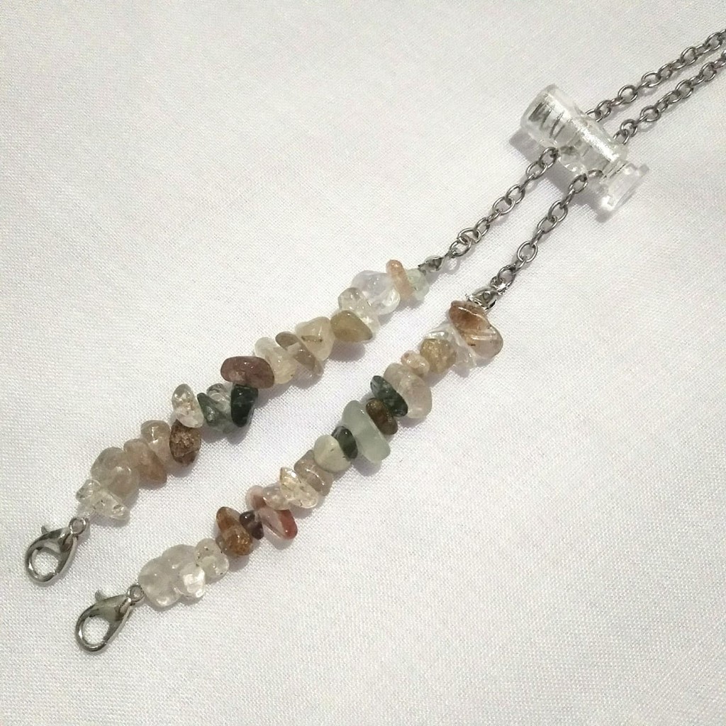 Strap Masker Konektor 2 in 1 Rantai Batu Pecah / Kalung Masker 2 in 1