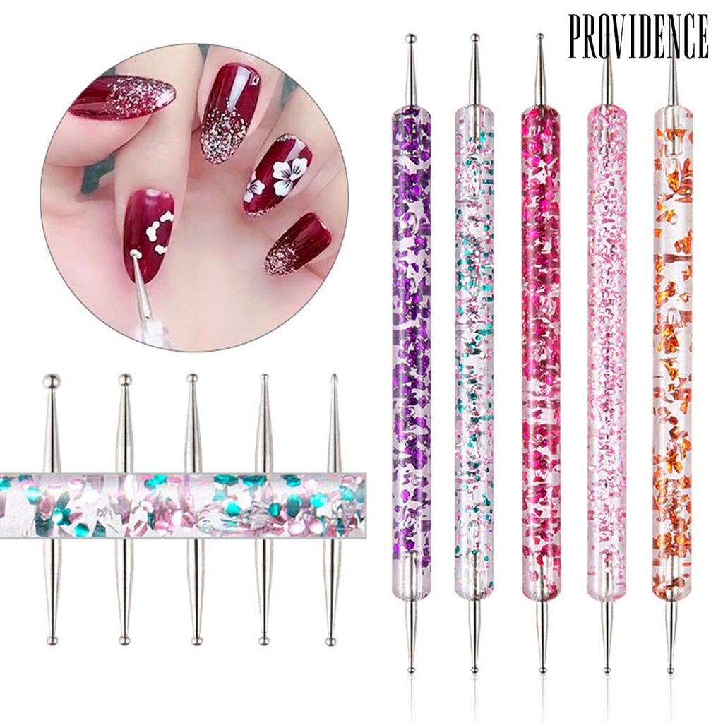 Providence 5Pcs/Set Nail Dotting Pen Double Head Flower Printing Acrylic UV Gel Painting Drawing Manicure Art Dot Point Pen for Beauty