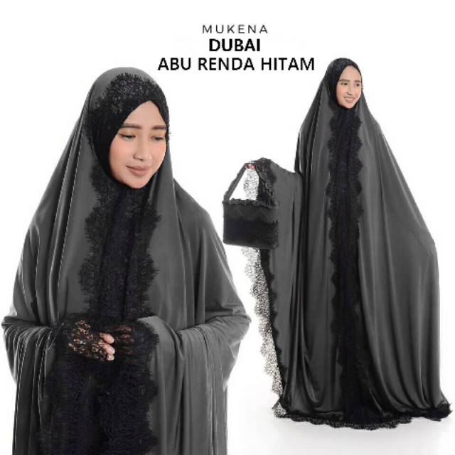 Mukena Dewasa Spandek Dubai Terusan Renda | Mukena Jumbo - 2