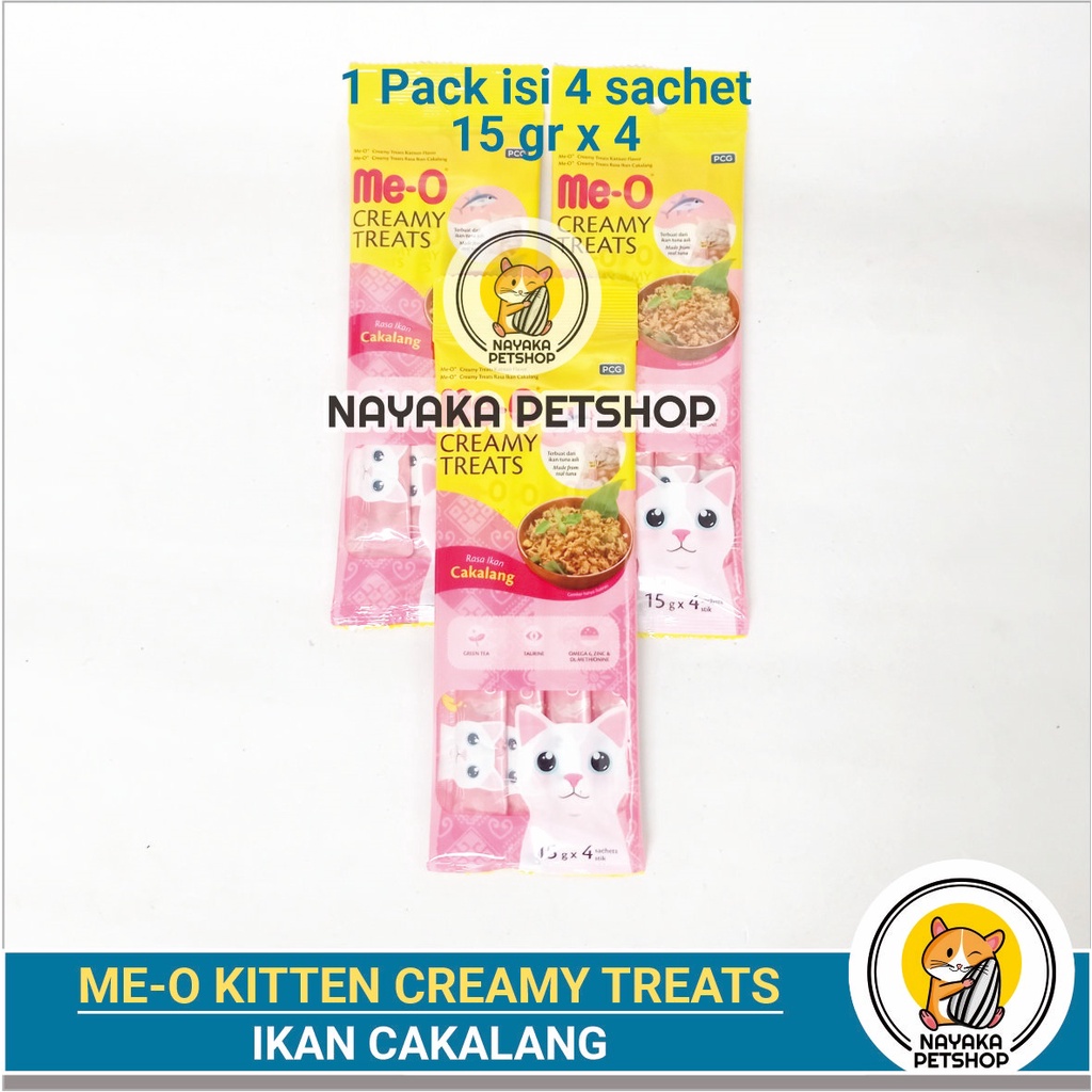 Meo Creamy Cakalang 60 gr Treats Cemilan Kucing Snack Cat Food