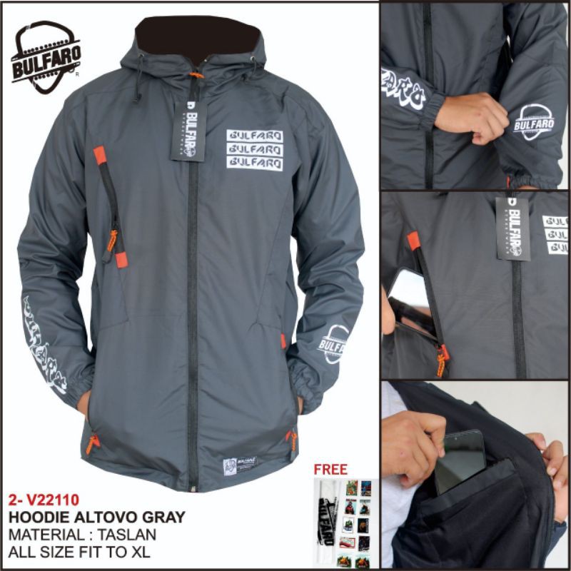 JAKET SIMPLE PRIA ANTI AIR | JAKET ALTOVO BULFARO WATERPROOF | JAKET HOODIE SIMPLE MODEL MASA KINI