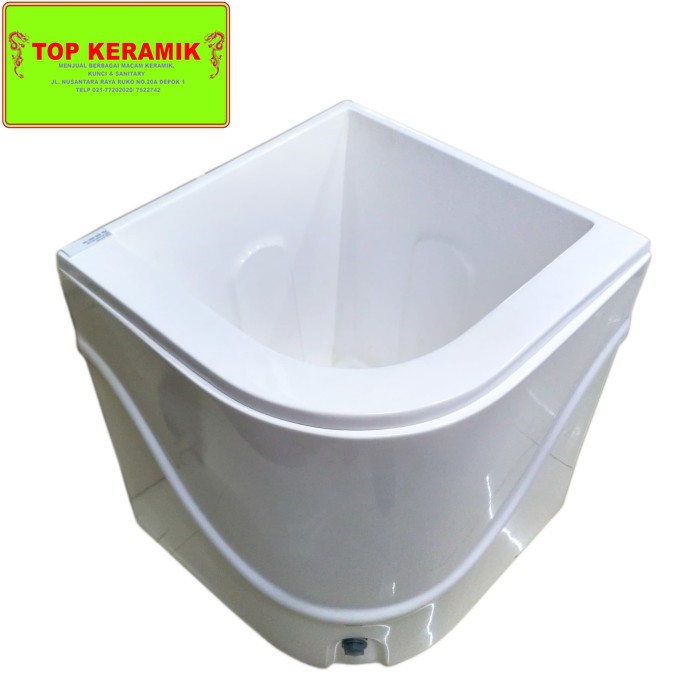 Bak Air Marble 55 / Bak Sudut Kamar Mandi Ivory & Putih