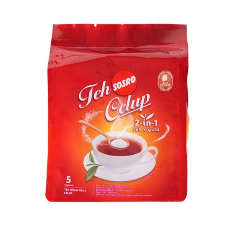 

SOSRO Teh Celup Praktis Teh + Gula isi 5pcs