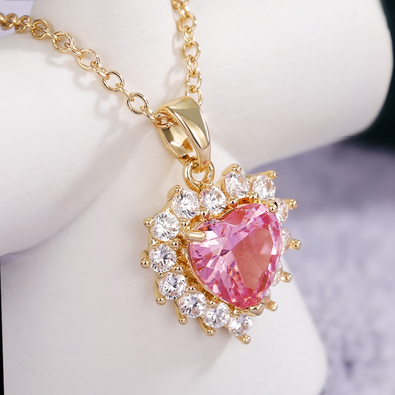 Butterfly set Kalung Anting Cincin Bentuk Kupu-Kupu Bunga pink Aksen Berlian Zirkon