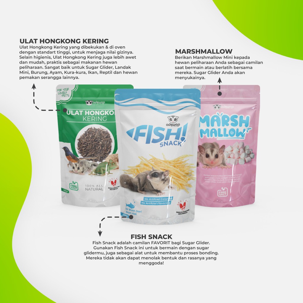 ADEWAP GLIDER Paket Hemat Cemilan Sugar Glider
