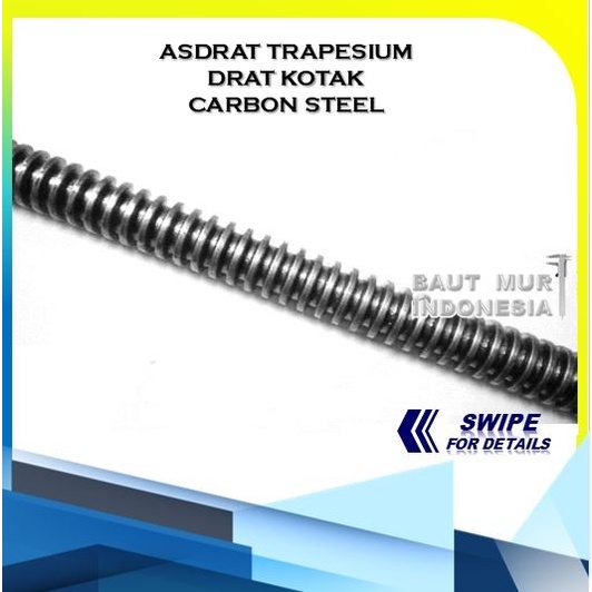 AS DRAT TRAPESIUM ULIR KOTAK ASDRAT PINTU AIR CARBON STEEL 1" X 1METER