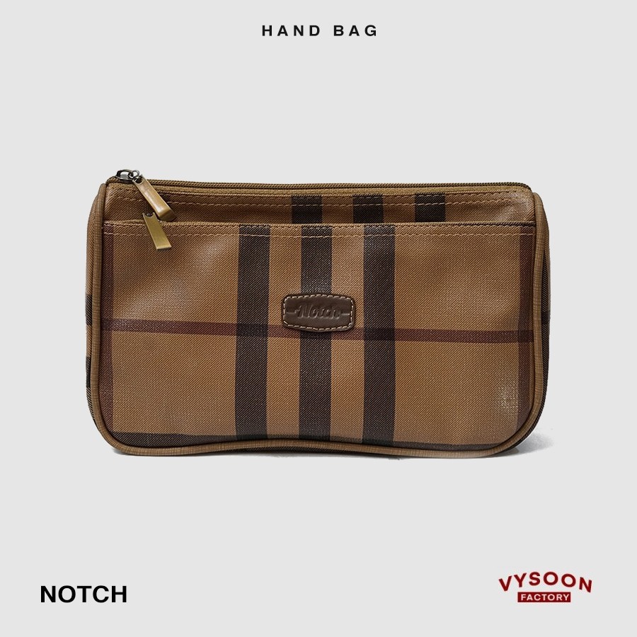 Tas Tangan Kulit Sintetis / Pouch Hand Bag Clutch Pria Merk Notch