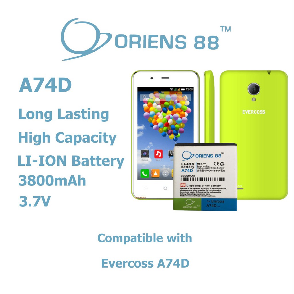 (P) Baterai batre baterai Evercoss A74D double power/IC ORIENS88
