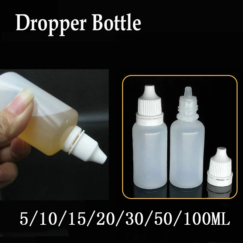 1pc Botol Plastik PE Kosong 5Ml - 100Ml Dengan Tutup Ulir Untuk Lem Cair / Minyak