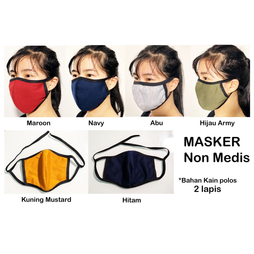 Myco Masker Kain 2 Lapis | Masker polos non medis