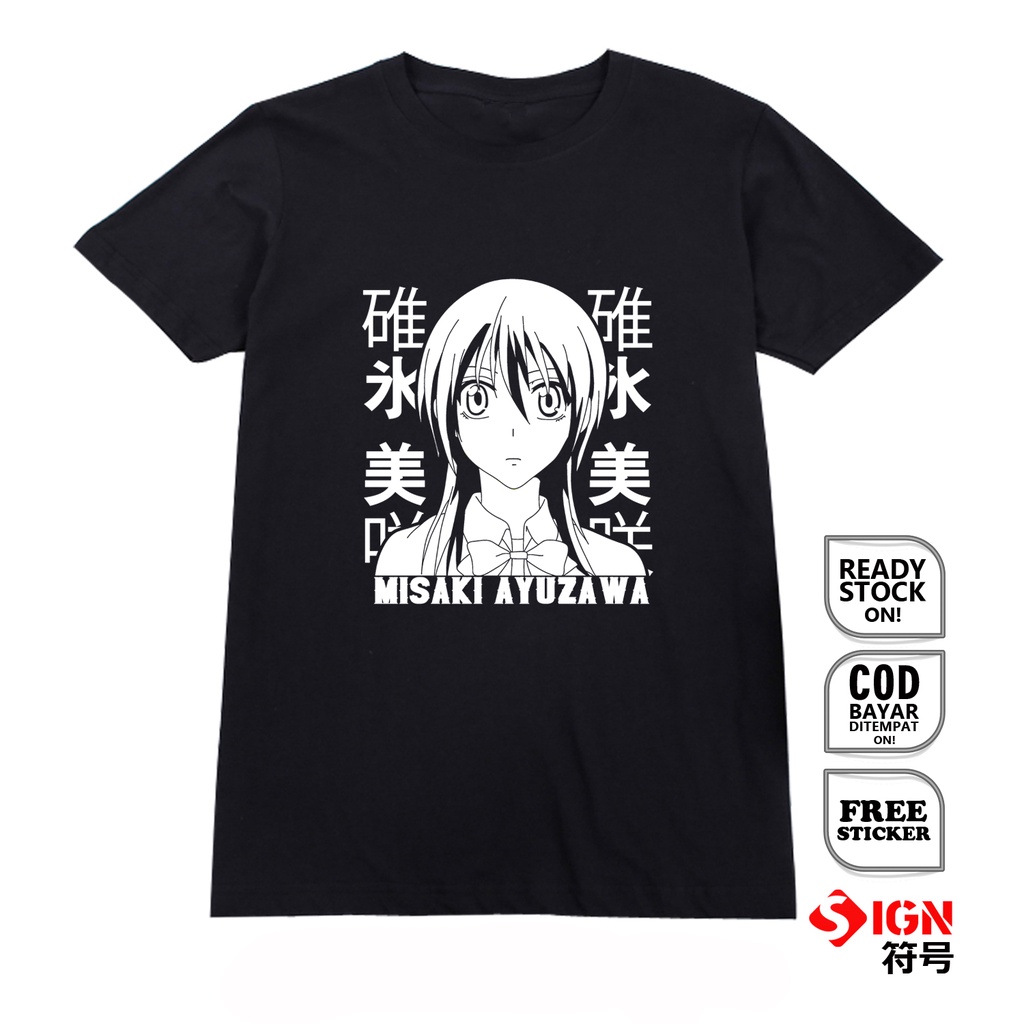 KAOS ANIME MANGA WAIFU ISAKI AYUZAWA KAICHOU WA MAID SAMA SEIKA HIGH SCHOOL TAKUMI USUI RUI USUI JAPAN CULTURE COSPLAY WIBU OTAKU SARA SATSUKI HYOUOU BAJU JEPANG - SIGN CLOTH