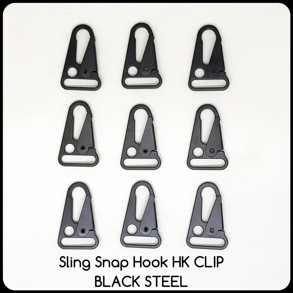 aksesoris tas gantungan kunci klip snap hook clip black stainless steel bonus ring HK Style
