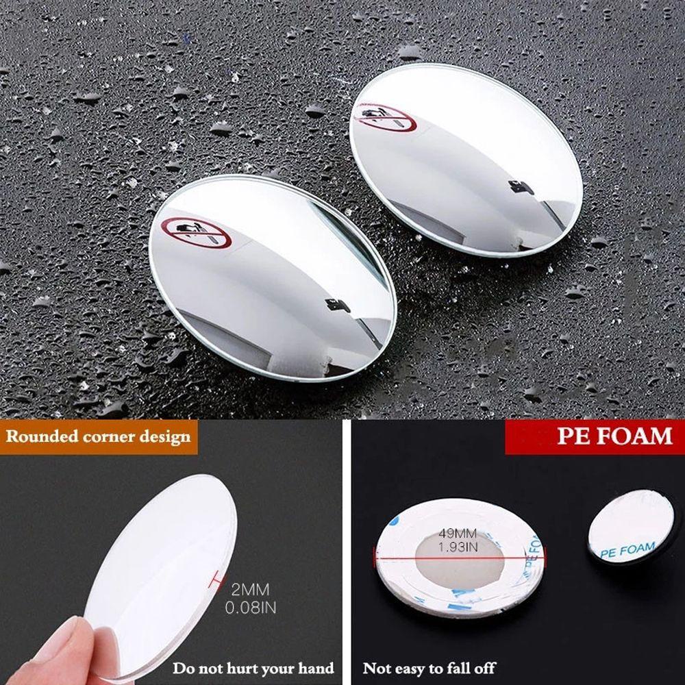 Lanfy Kaca Spion Mobil Framless Bulat Car Reverse Mirror Wide Angle 360derajat Convex Mirror Cermin Parkir Kendaraan