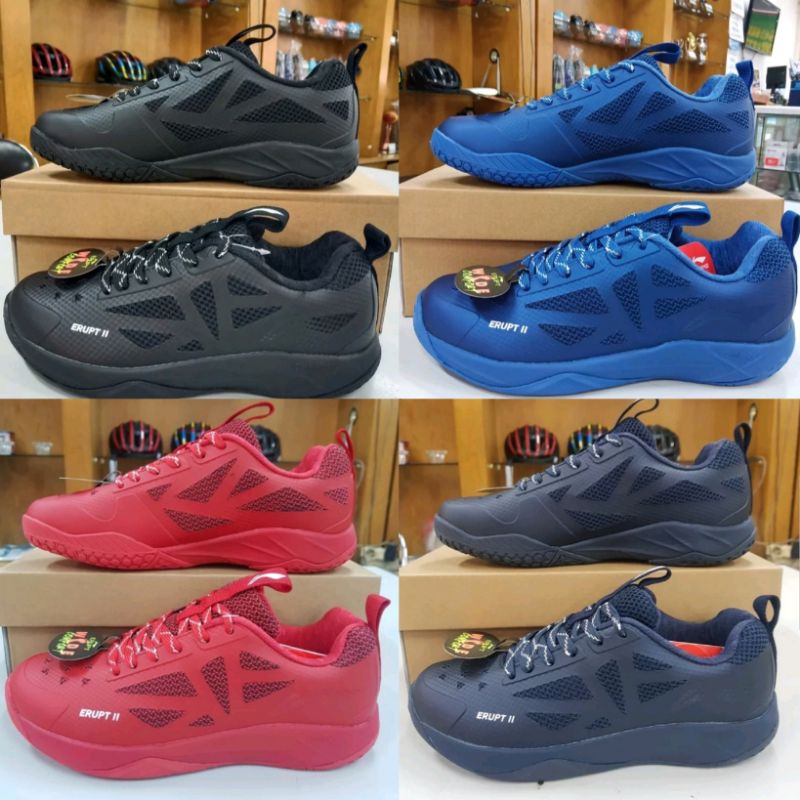 sepatu spatu sapatu shoes badminton lining Li Ning erupt  black original