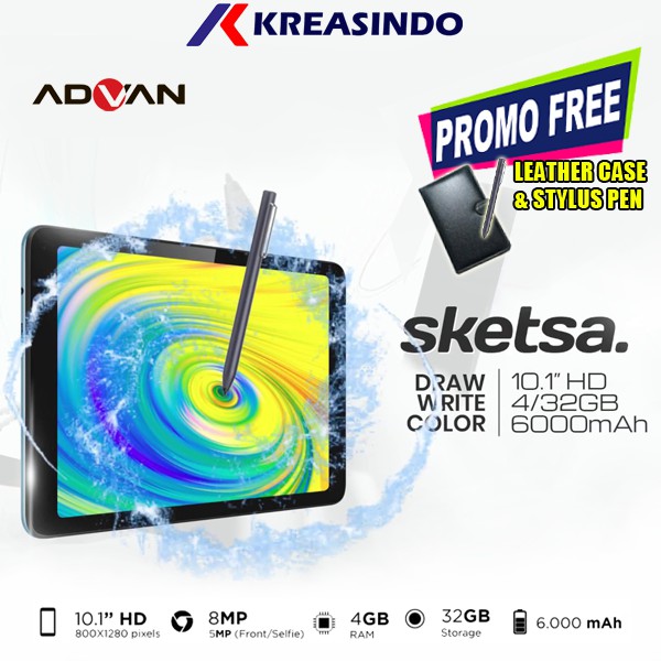 Advan Tablet Sketsa 10 inch 4/32 Ram 4gb Rom 32gb Garansi