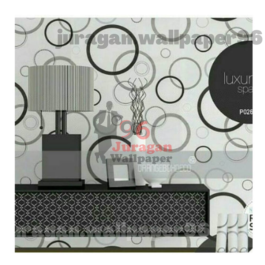 (PROMO COD) Wallpaper Dinding Motif Polkadot Hitam Bahan PVC Premium Anti Noda dan Anti Air Berkuali