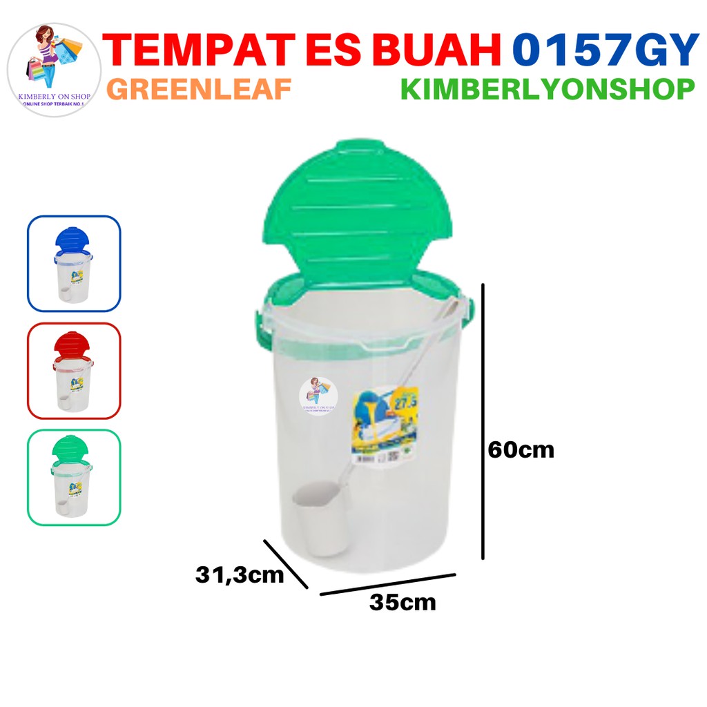 Kimberlyonshop Tempat Air Es Buah Gayung 0157 GY Areta GreenLeaf