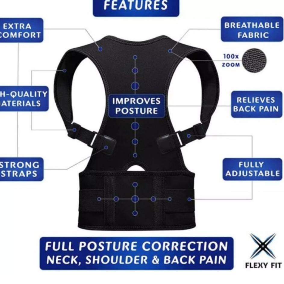 Get Product Penyangga Punggung Back Brace Support Belt Posture Corrector Korset Punggung Pria Wanita Magnetik