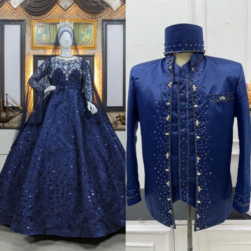 GAUN PENGANTIN COUPLE BARBIE MEWAH GOTIK//COUPLE JAS BRIDAL FULL PAYET