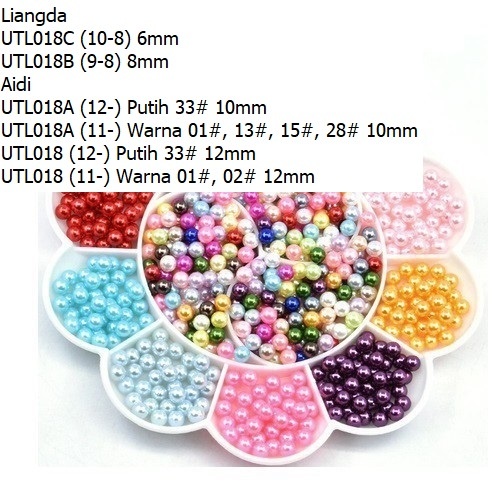 Mutiara Ringan ABS Uk 6mm Harga/450gram/bungkus