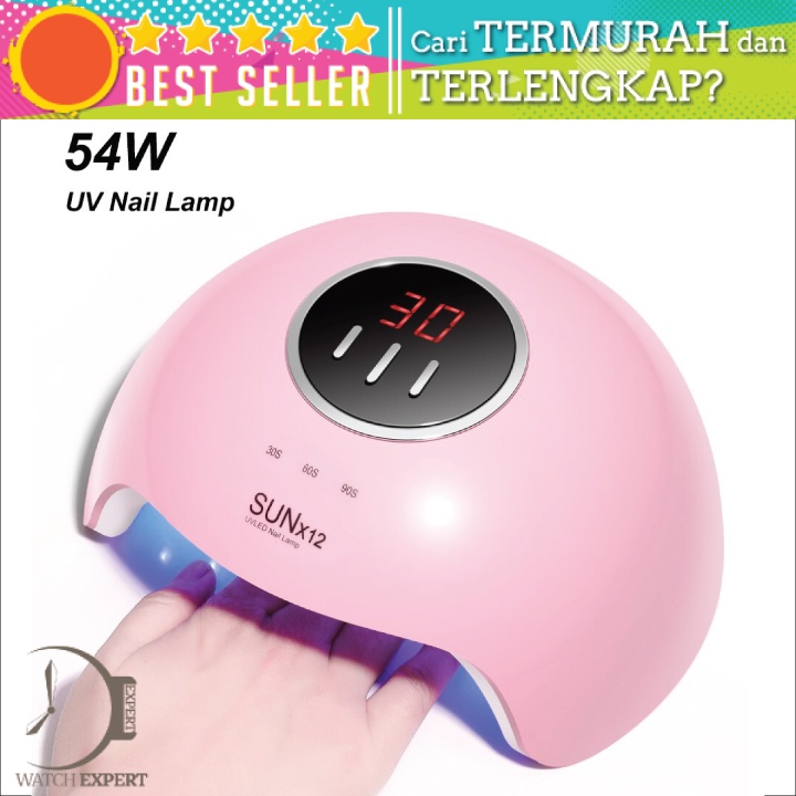 Bisa COD Alat Pengering Kutek Kuku UV LED Nail Dryer 54 Watt 18 LED - SUN X12 Pink