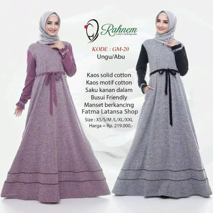 gamis rahnem gm 20/ gamis kaos/ gamis remaja/ gamis terbaru - -