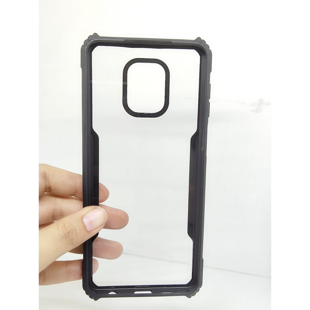 Anti Shocking Redmi Note 9 Pro 6.67 Inch Hardcase Fusion List Hitam Acrylic Case