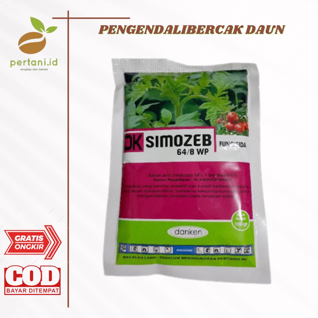 Fungisida DK SIMOZEB 64/8WP ukuran 100gr-pengendali Jamur pada tomat, kentang