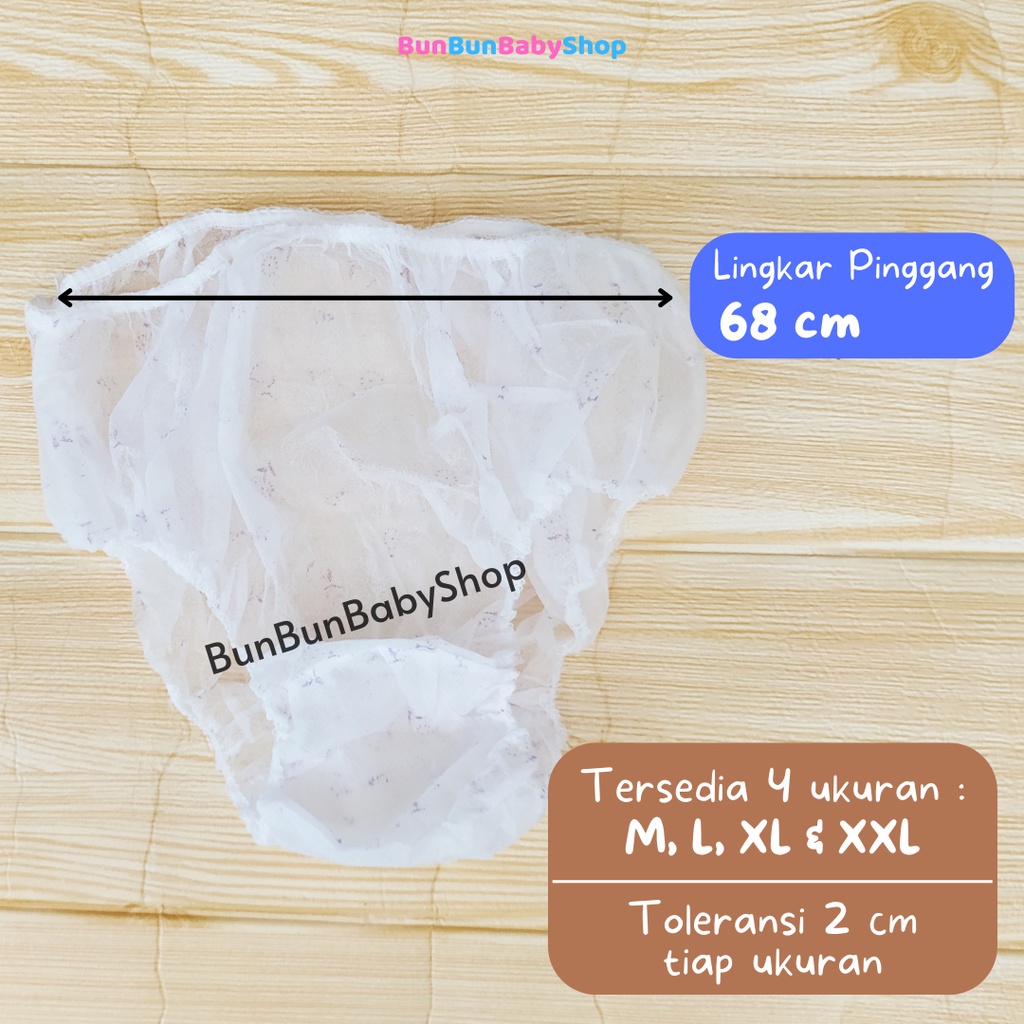 Celana Dalam Kertas Sekali NIfas Melahirkan Pakai Haji Umroh Pria Wanita CD Disposable Panties Perlengkapan Ibu Bunbunbabyshop Dalaman