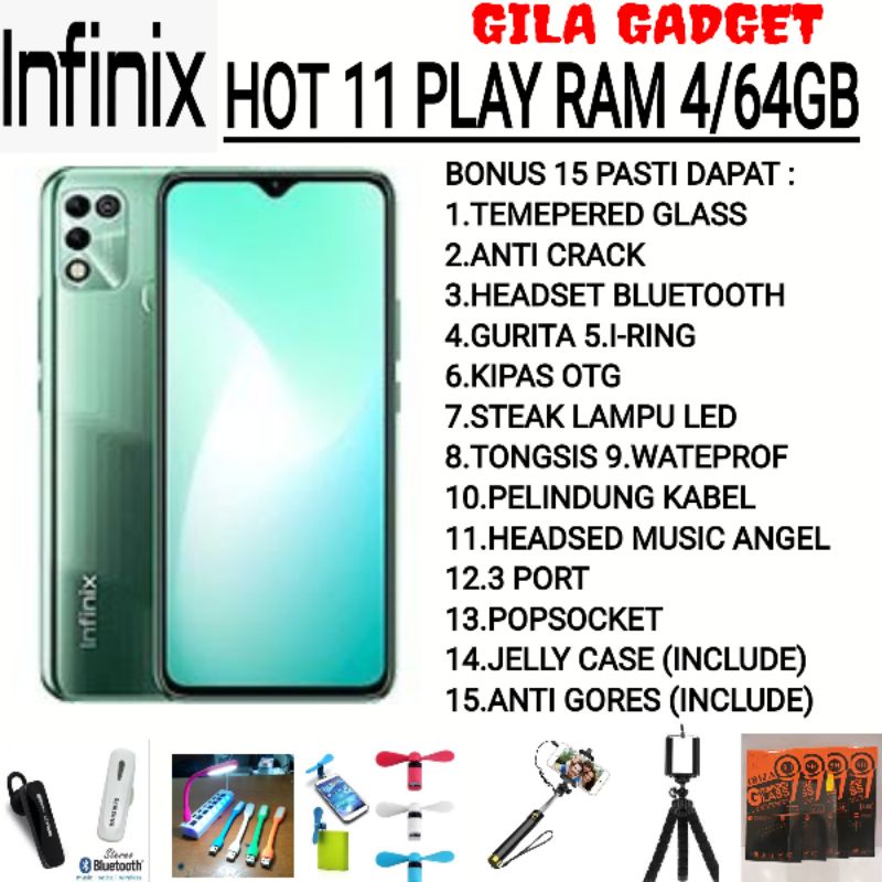 INFINIX HOT 11 PLAY RAM 4/64GB RESMI