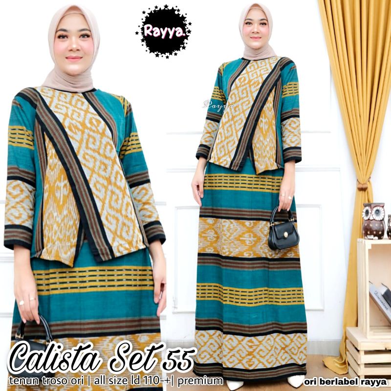 Calista Set/ Setelan Blouse dan Rok Tenun Ori