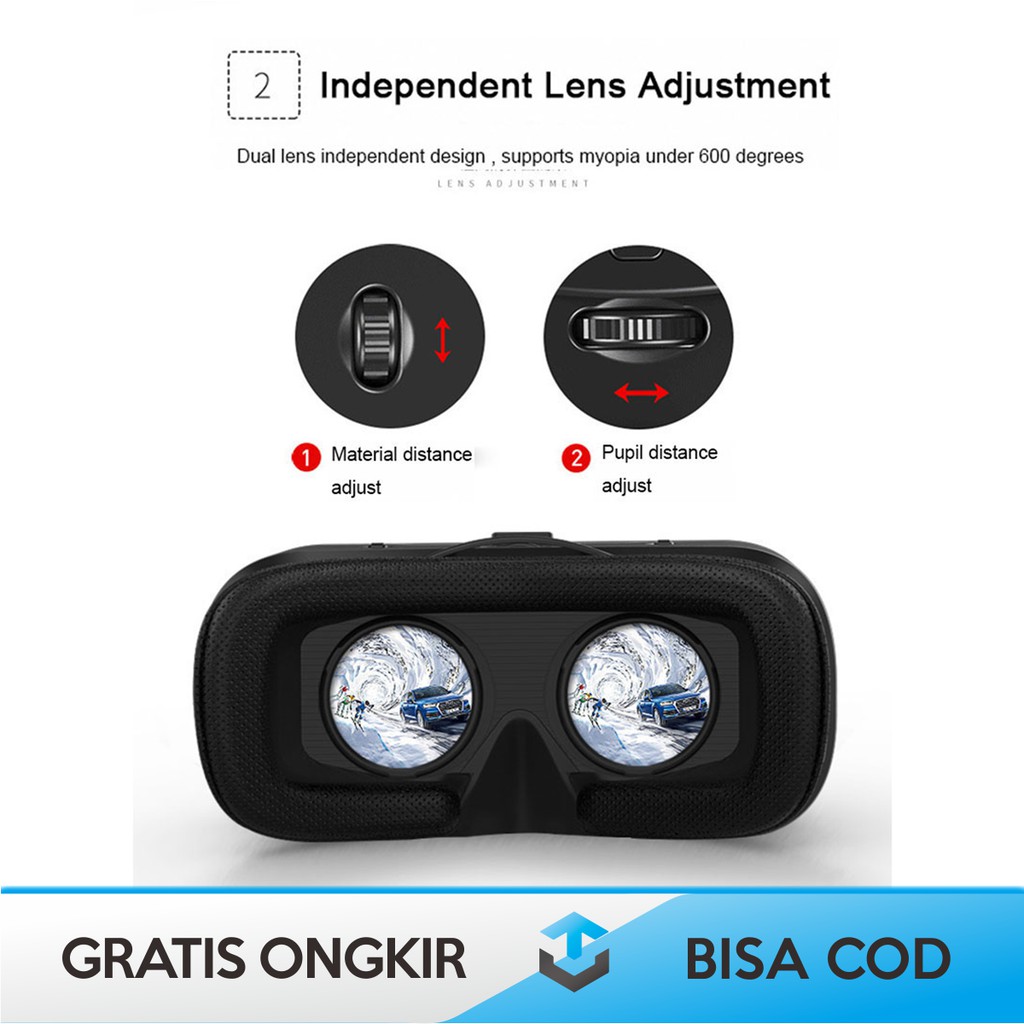 VR BOX VIRTUAL 3D ORIGINAL SHINECON 6.0 WITH HEADSET - VIRTUAL REALITY HEADPHONE ORI SHINECON 6.0