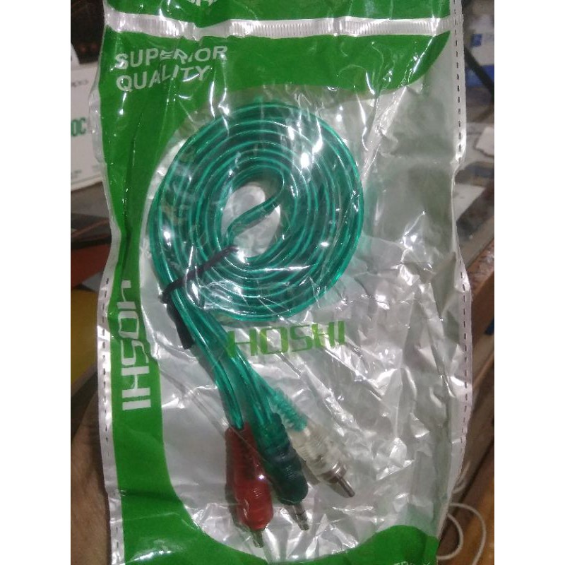 COD - SM88 - COLOKAN KABEL JACK JEK RCA AUX 3.5mm KABEL TRANSPARAN RCA 2-1 KABEL