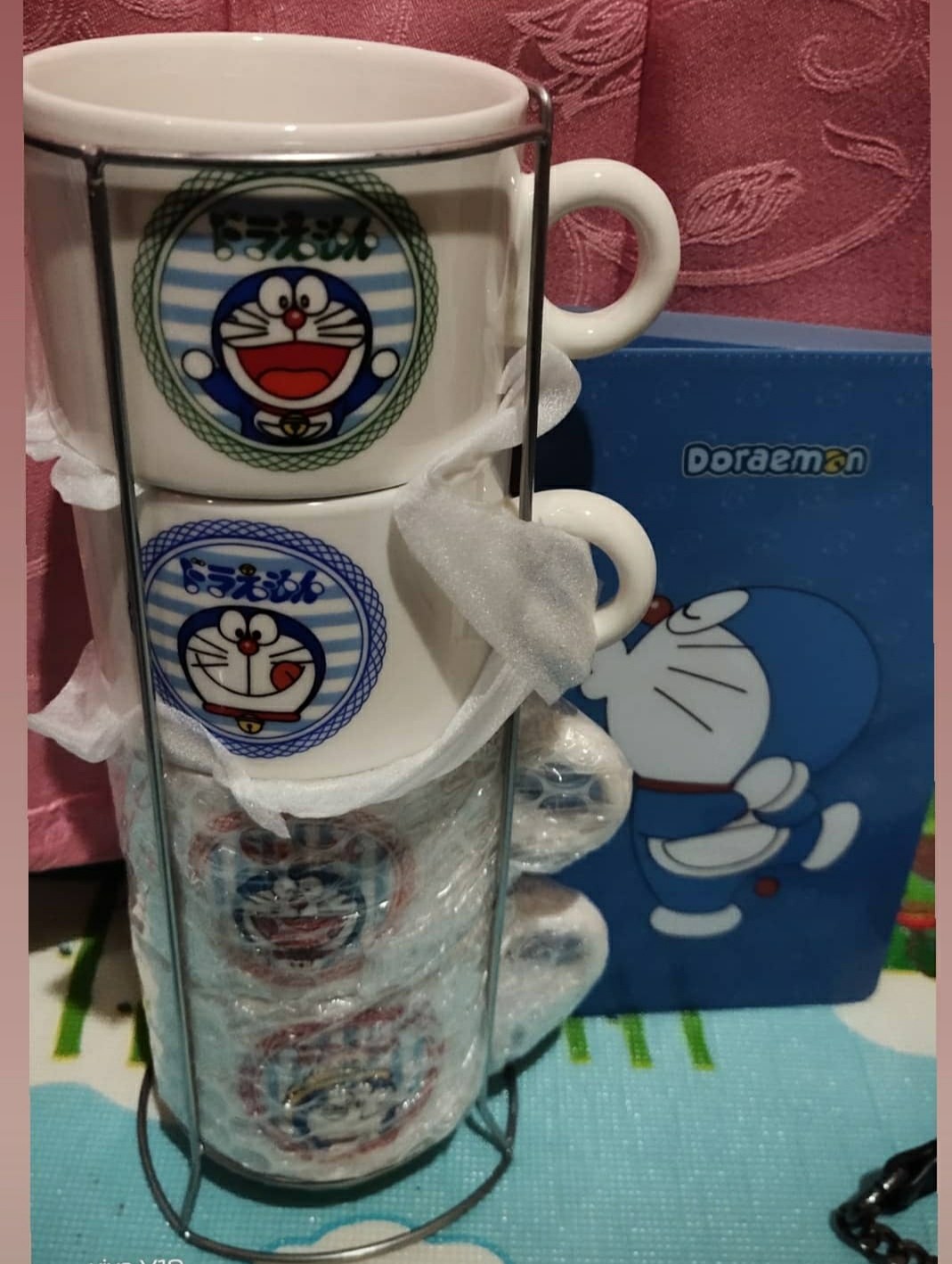 Set Mug Gelas Keramik Susun 4 Doraemon